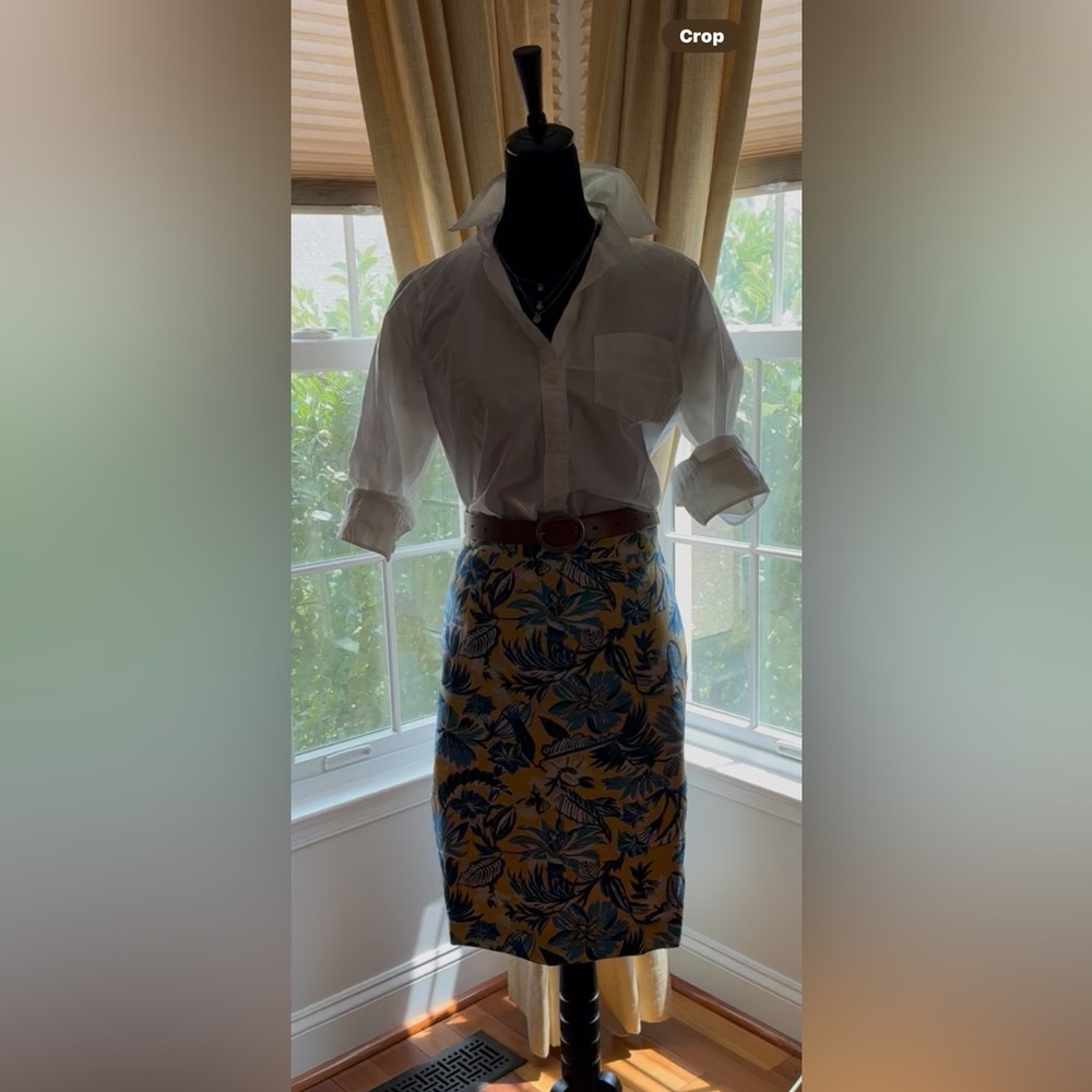 Floral Yellow and Blue Skirt